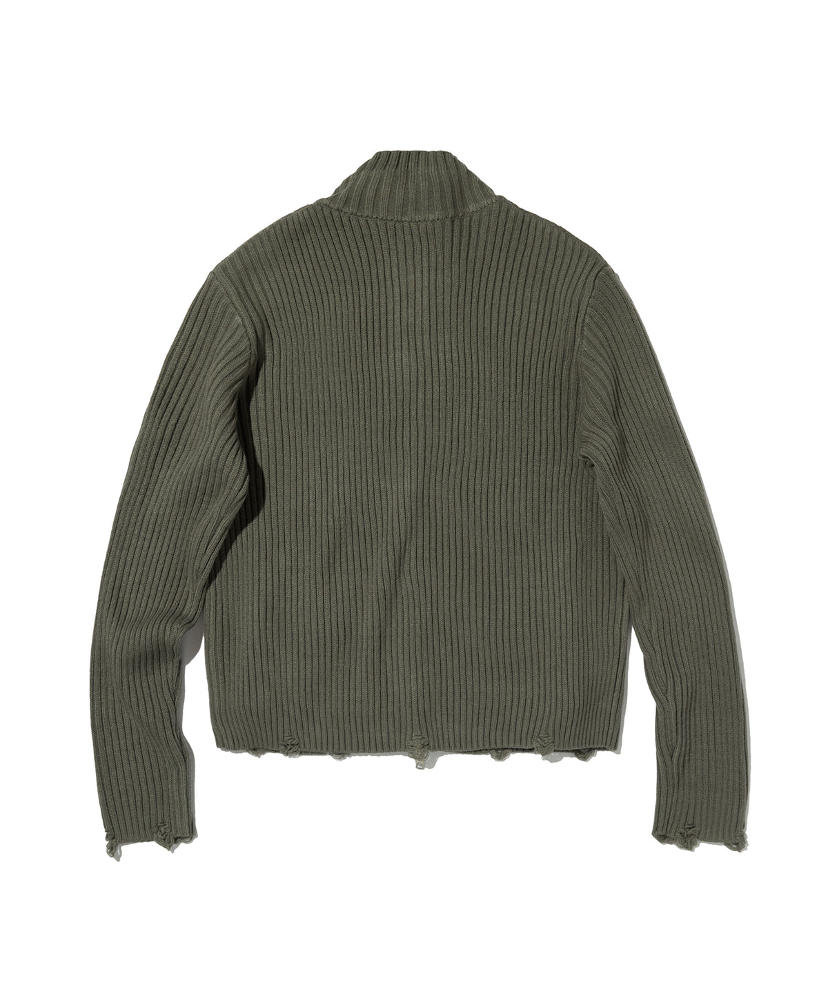 DAMAGE KNIT ZIP UP [GRAY]