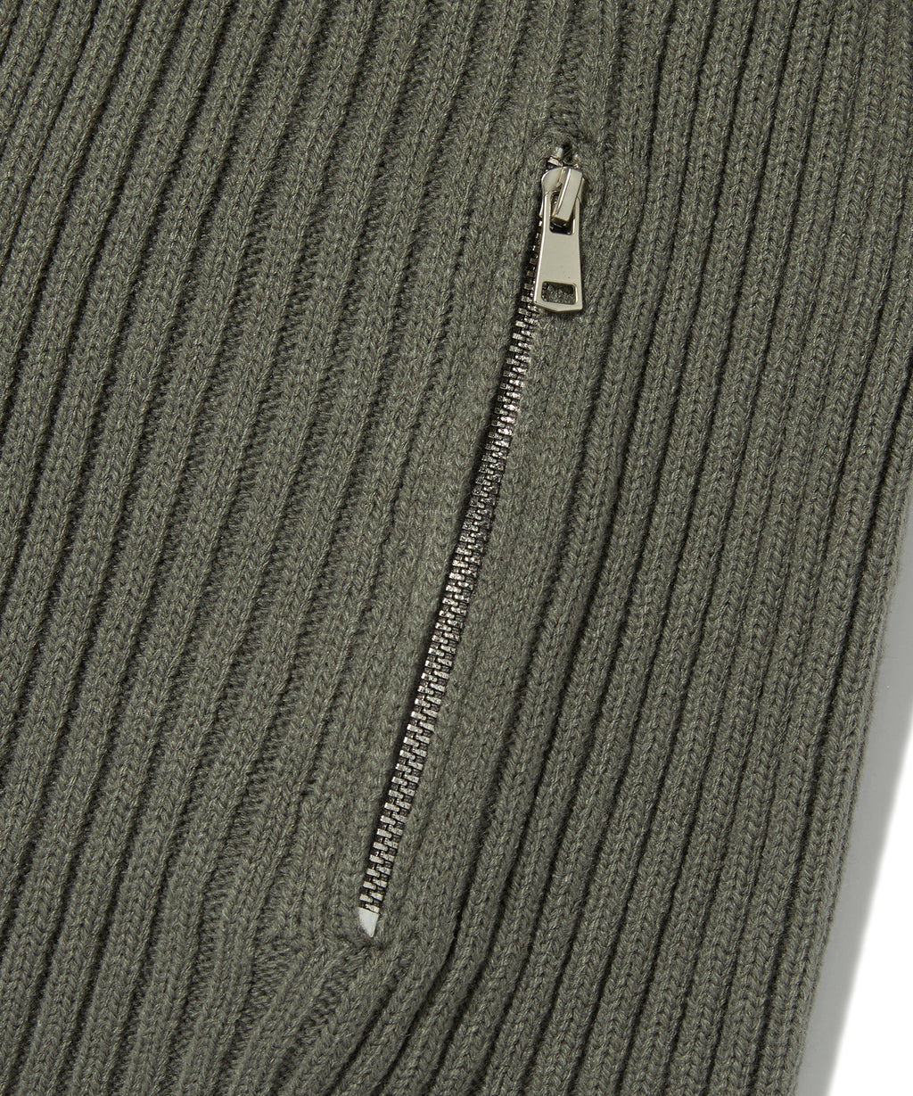 DAMAGE KNIT ZIP UP [GRAY]