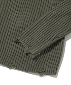 DAMAGE KNIT ZIP UP [GRAY]