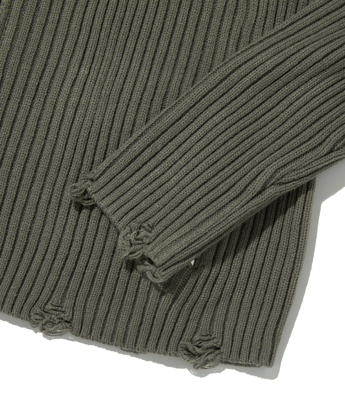DAMAGE KNIT ZIP UP [GRAY]