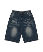 WRINKLE WASHED SHORTS [DARK BLUE]