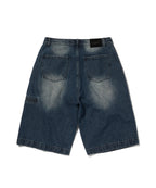 WRINKLE WASHED SHORTS [DARK BLUE]