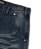 WRINKLE WASHED SHORTS [DARK BLUE]
