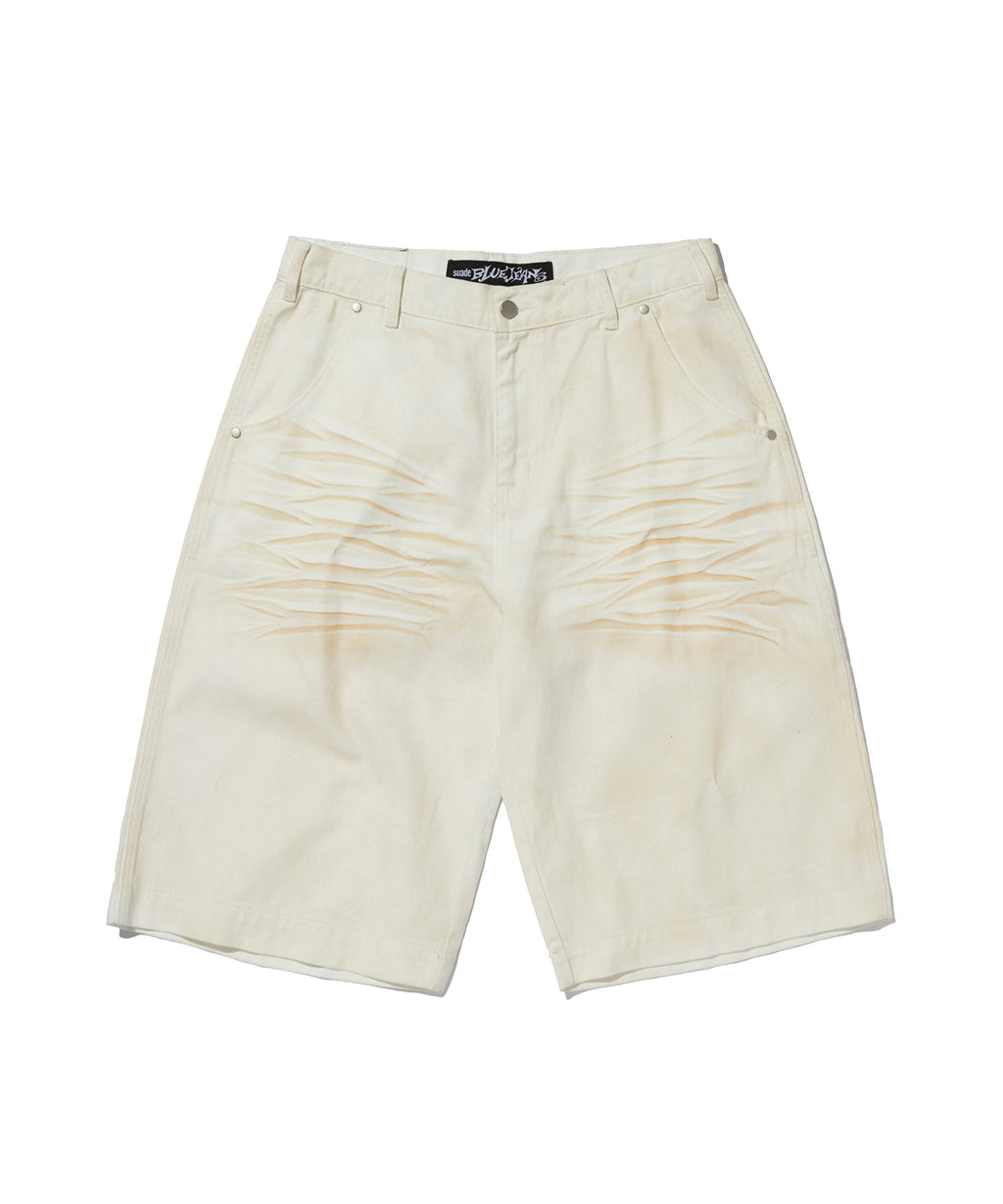 WRINKLE WASHED SHORTS [WHITE]