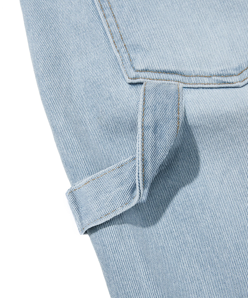 CARPENTER DENIM SHORTS [LIGHT BLUE]