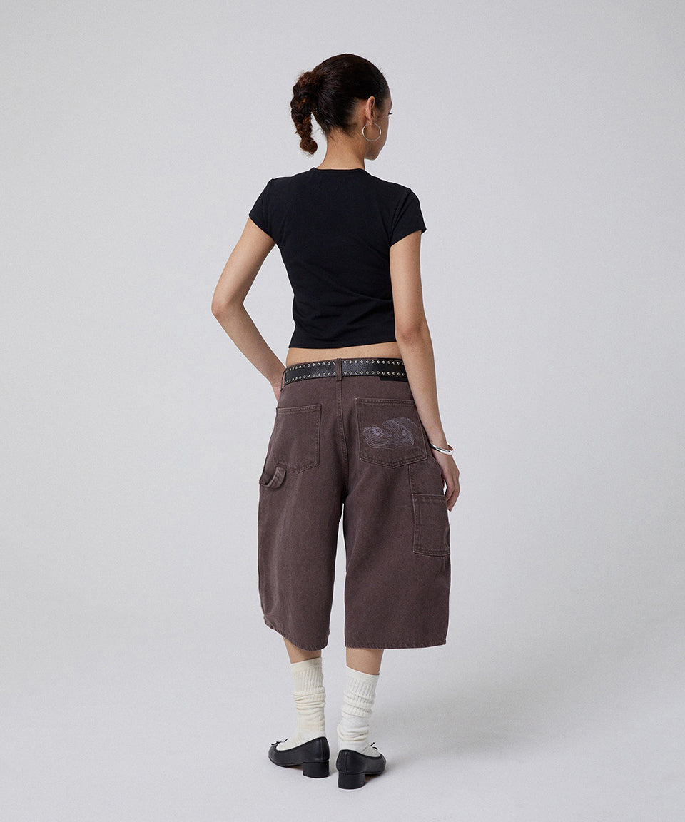 CONTOUR DOUBLE KNEE SHORTS [BROWN]