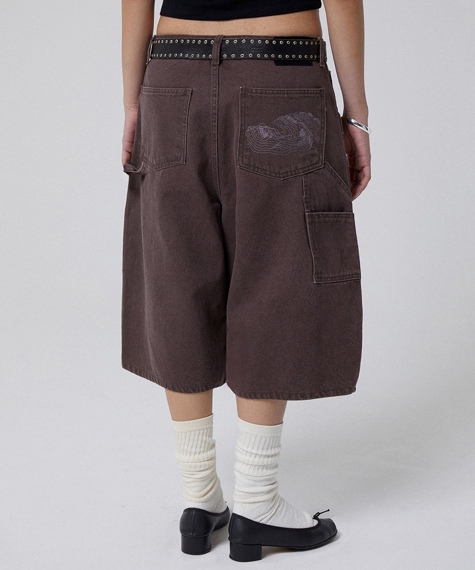 CONTOUR DOUBLE KNEE SHORTS [BROWN]