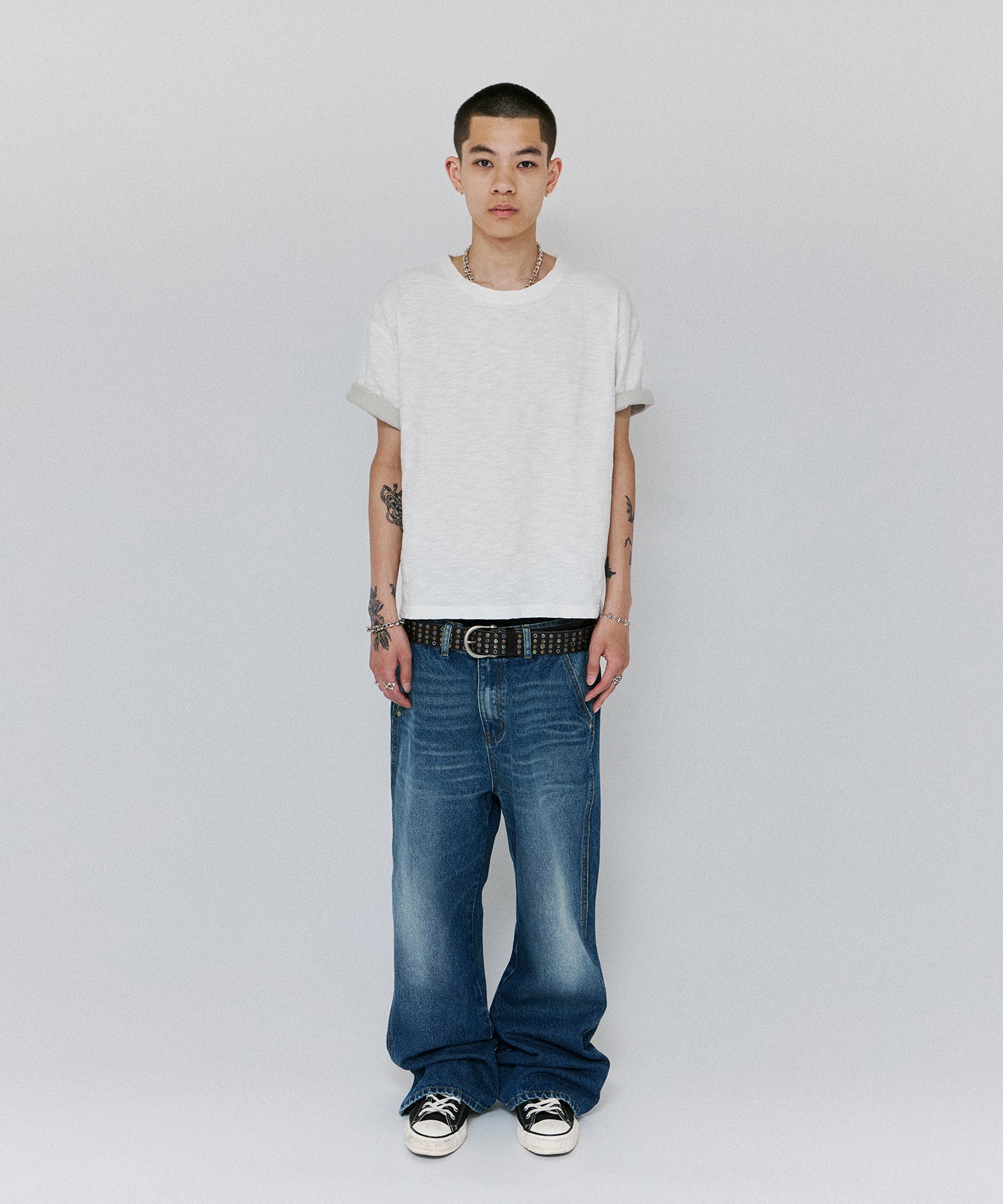 TEXTURED LAYERED TEE [WHITE]