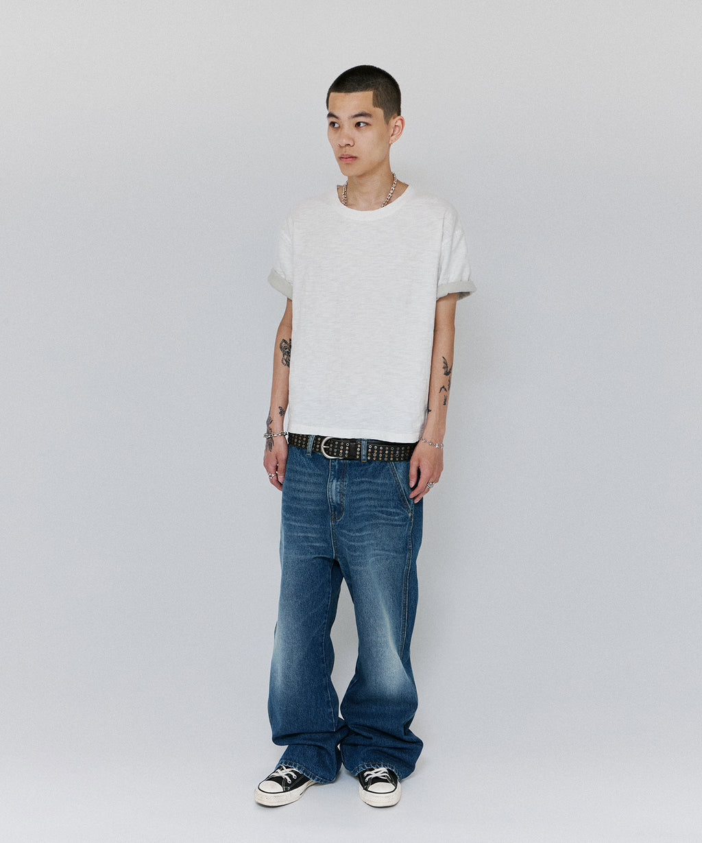 TEXTURED LAYERED TEE [WHITE]