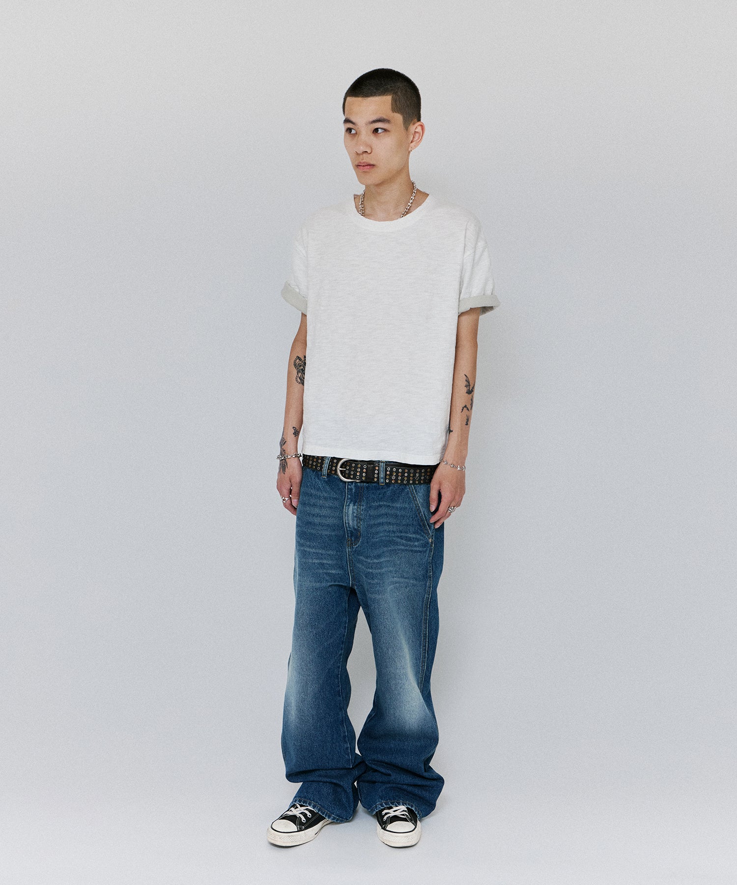 TEXTURED LAYERED TEE [WHITE]