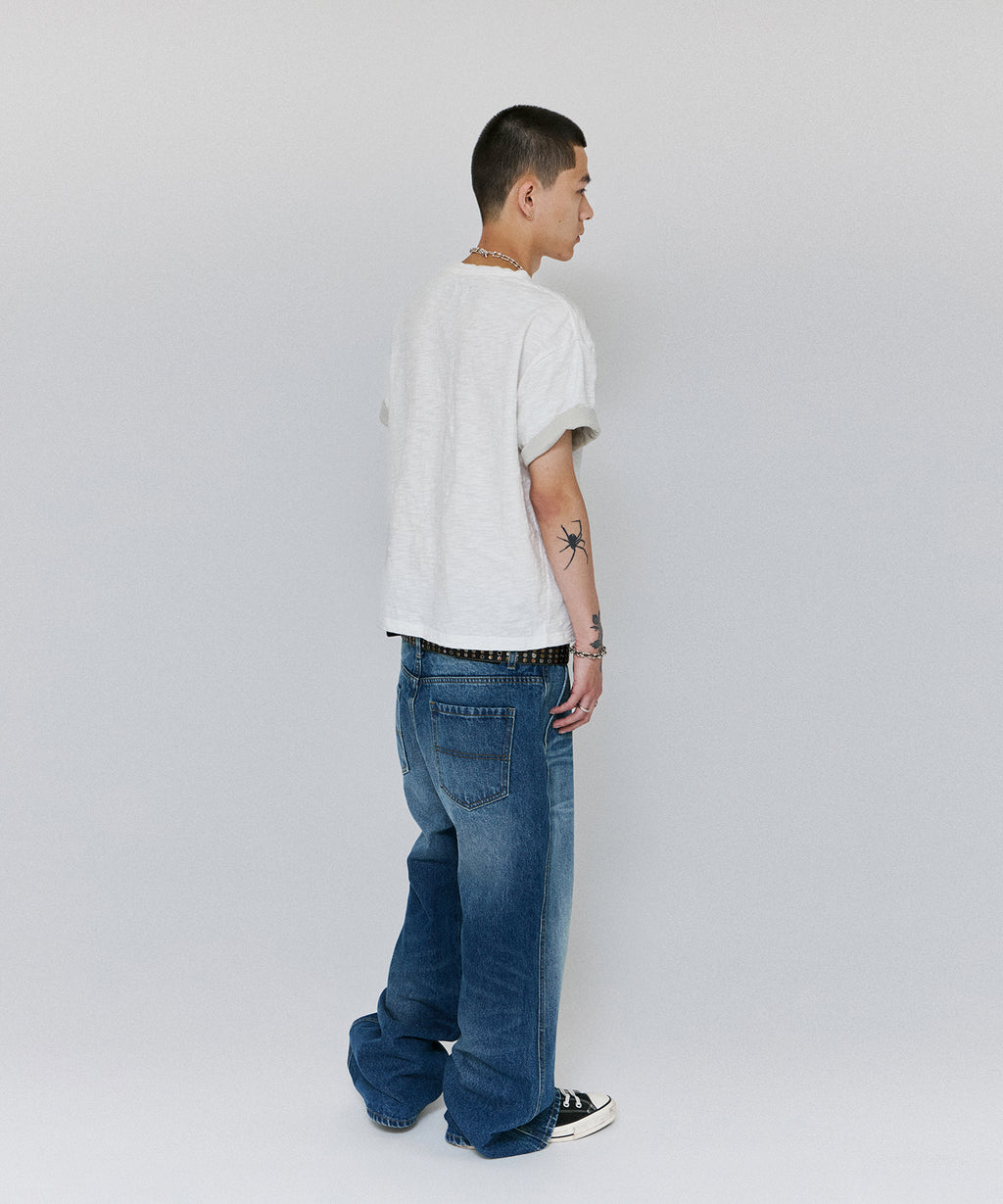 TEXTURED LAYERED TEE [WHITE]