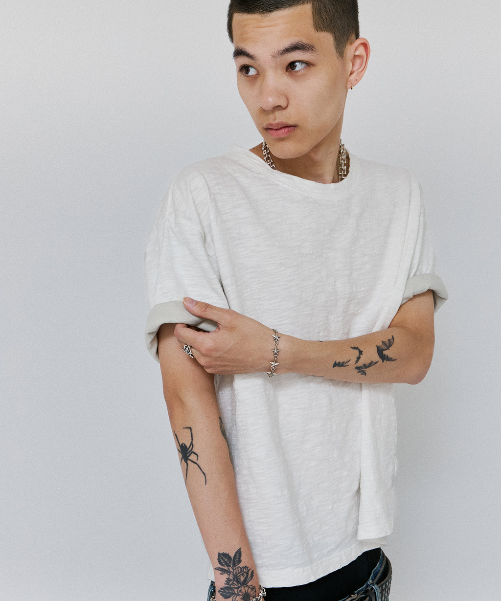 TEXTURED LAYERED TEE [WHITE]