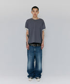 TEXTURED LAYERED TEE [PURPLE]