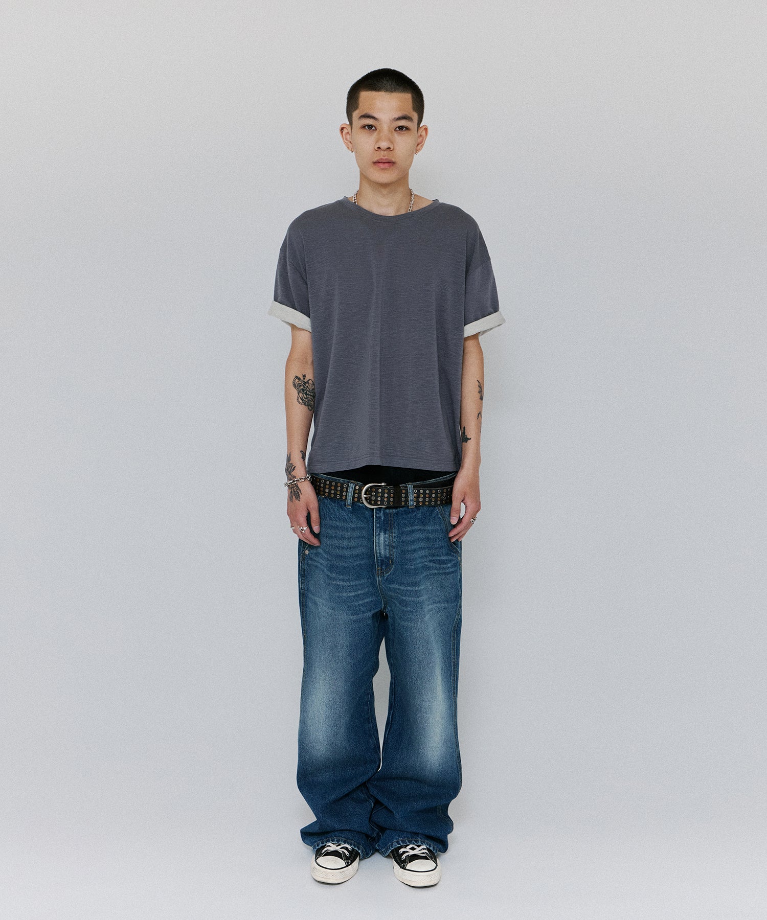 TEXTURED LAYERED TEE [PURPLE]