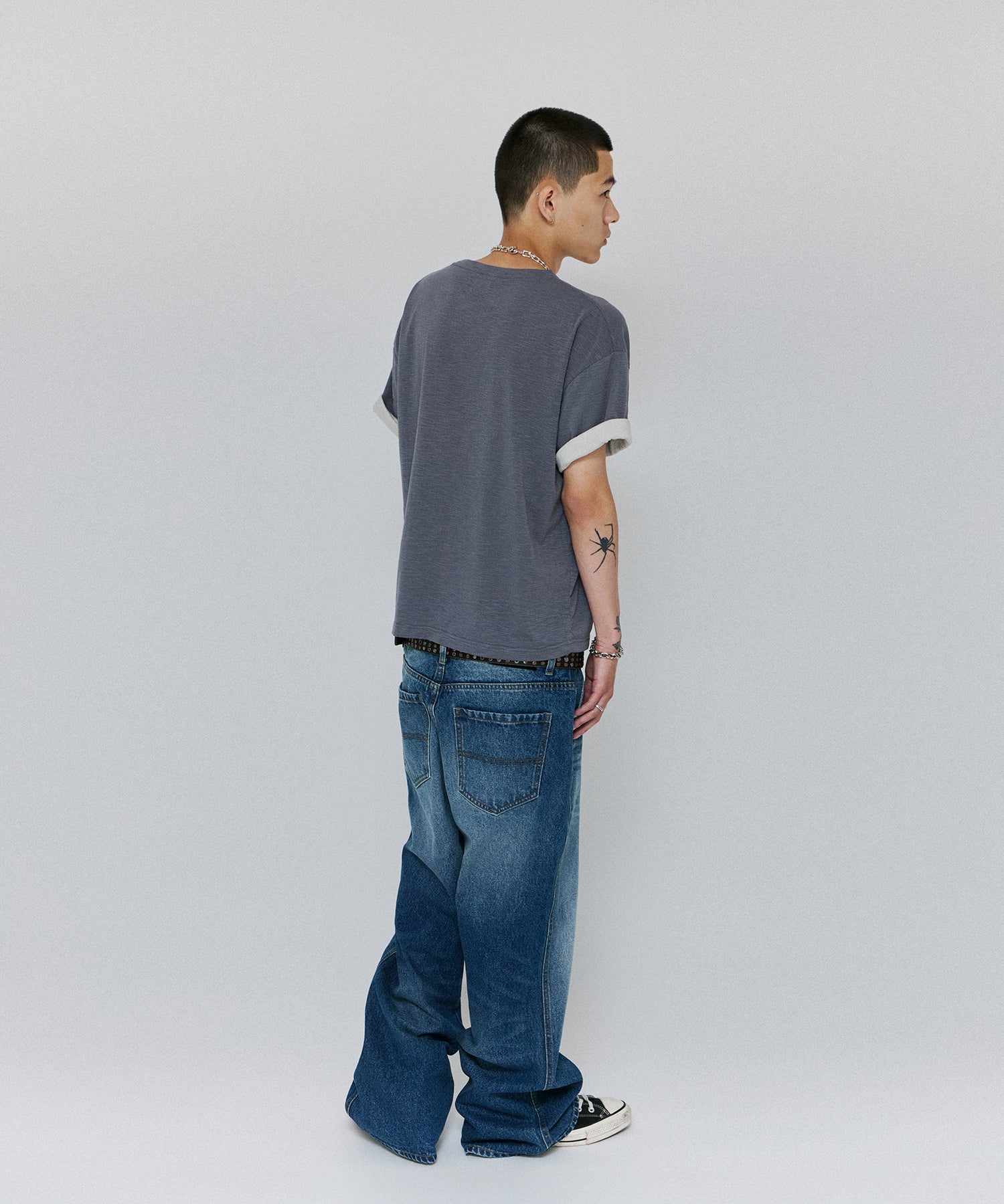 TEXTURED LAYERED TEE [PURPLE]