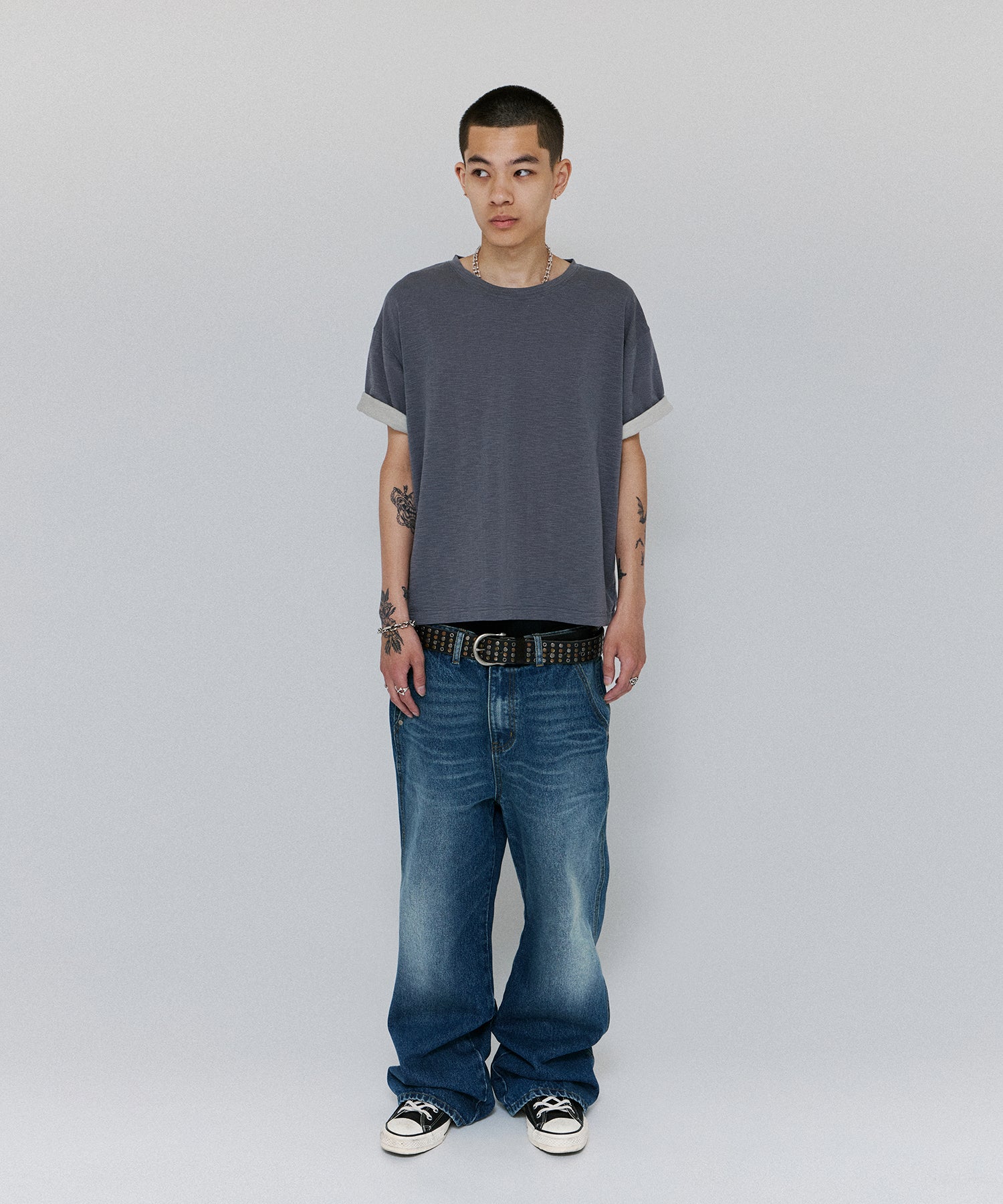 TEXTURED LAYERED TEE [PURPLE]