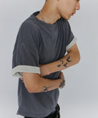 TEXTURED LAYERED TEE [PURPLE]