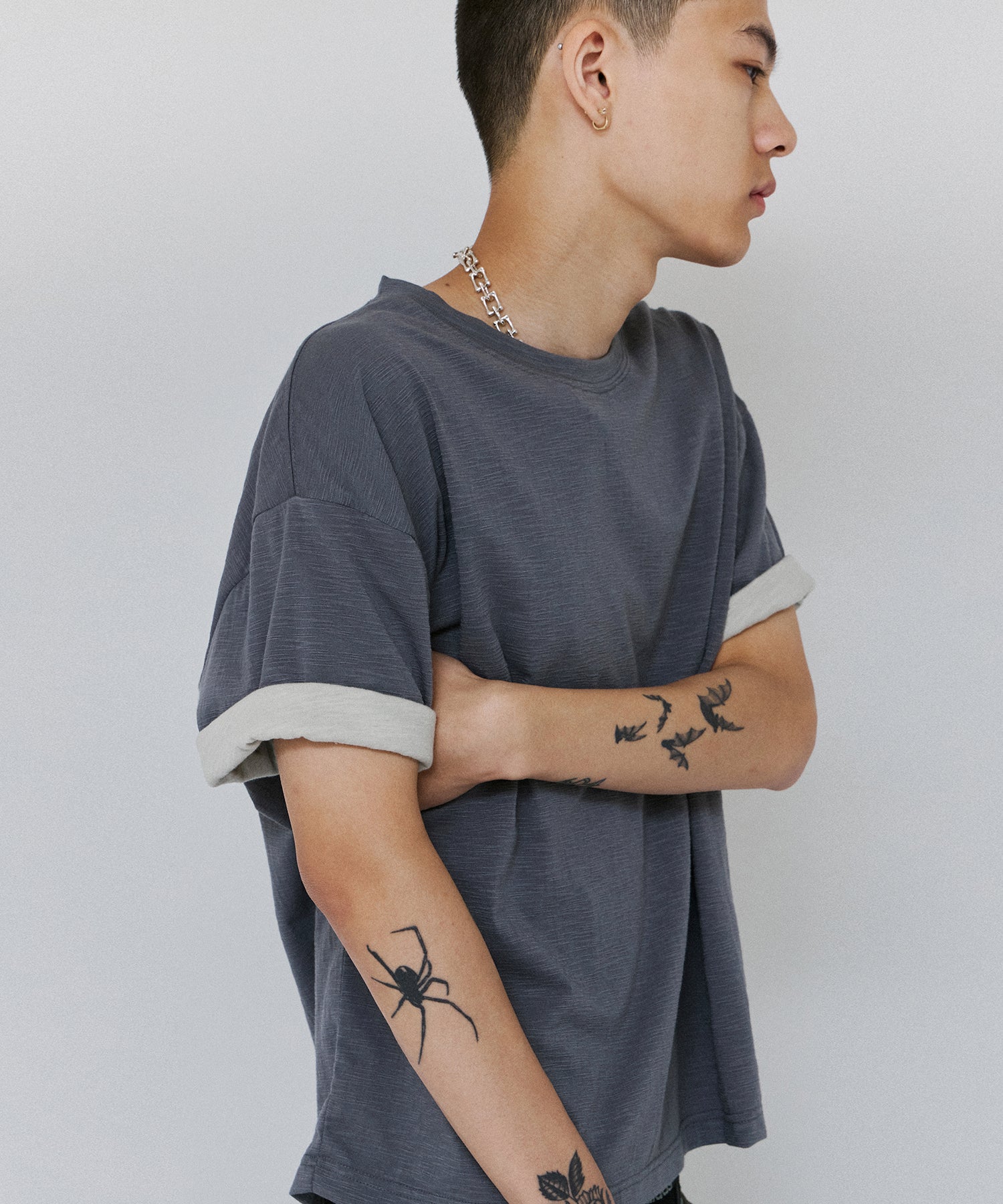 TEXTURED LAYERED TEE [PURPLE]