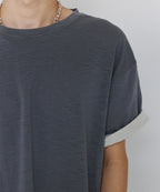 TEXTURED LAYERED TEE [PURPLE]