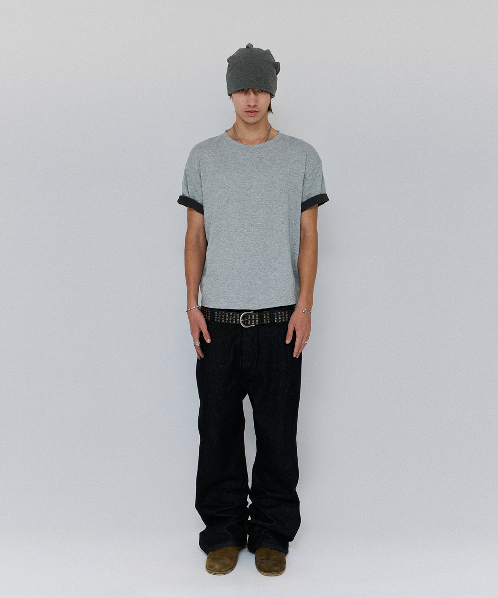 TEXTURED LAYERED TEE [GRAY]
