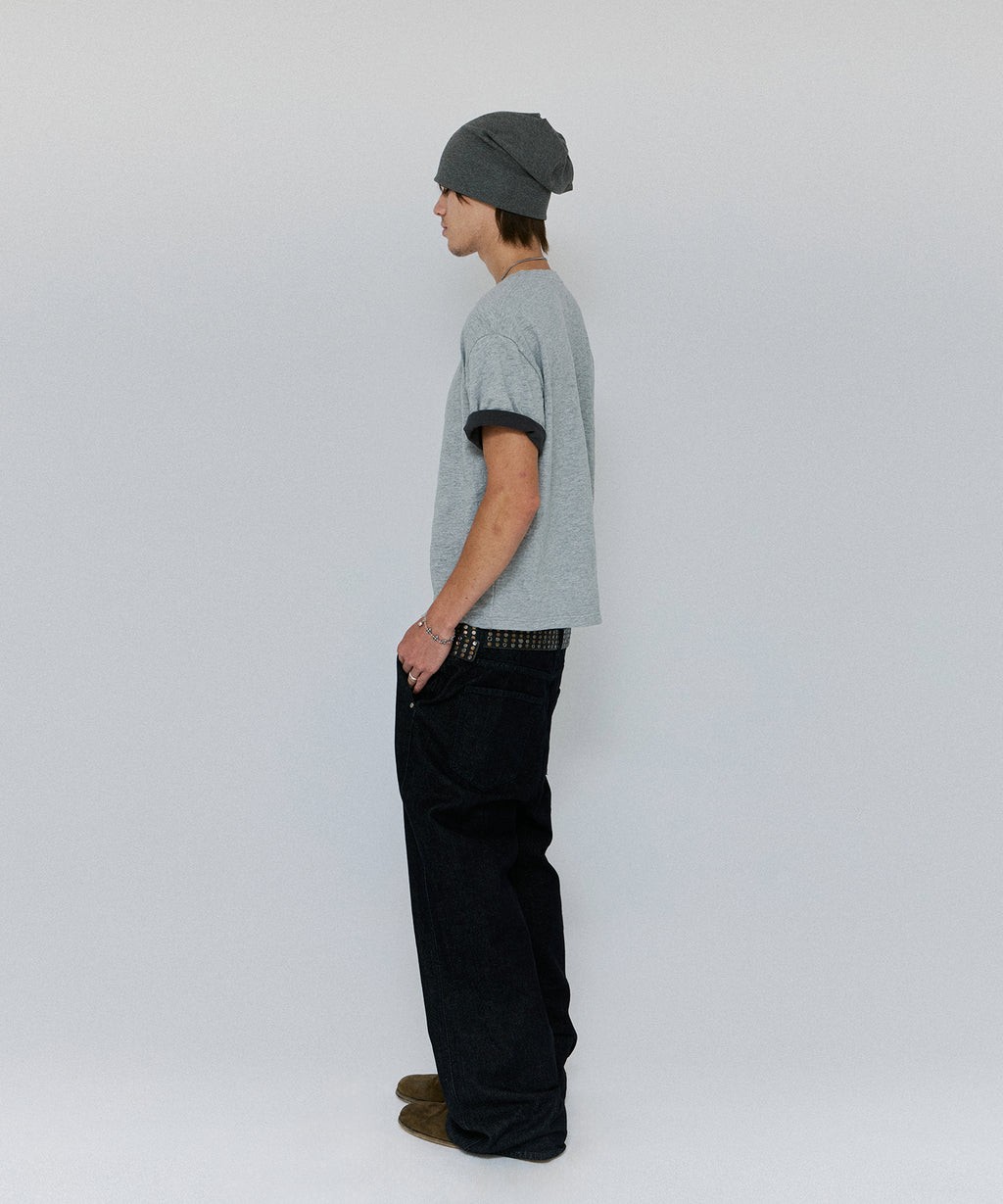 TEXTURED LAYERED TEE [GRAY]