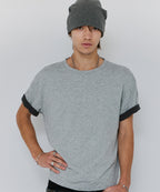 TEXTURED LAYERED TEE [GRAY]