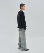 SHEARLING KNIT CARDIGAN [BLACK]