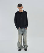 SHEARLING KNIT CARDIGAN [BLACK]