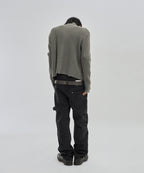 DAMAGE KNIT ZIP UP [GRAY]