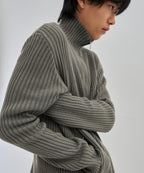 DAMAGE KNIT ZIP UP [GRAY]