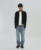 DAMAGE KNIT ZIP UP [BLACK]
