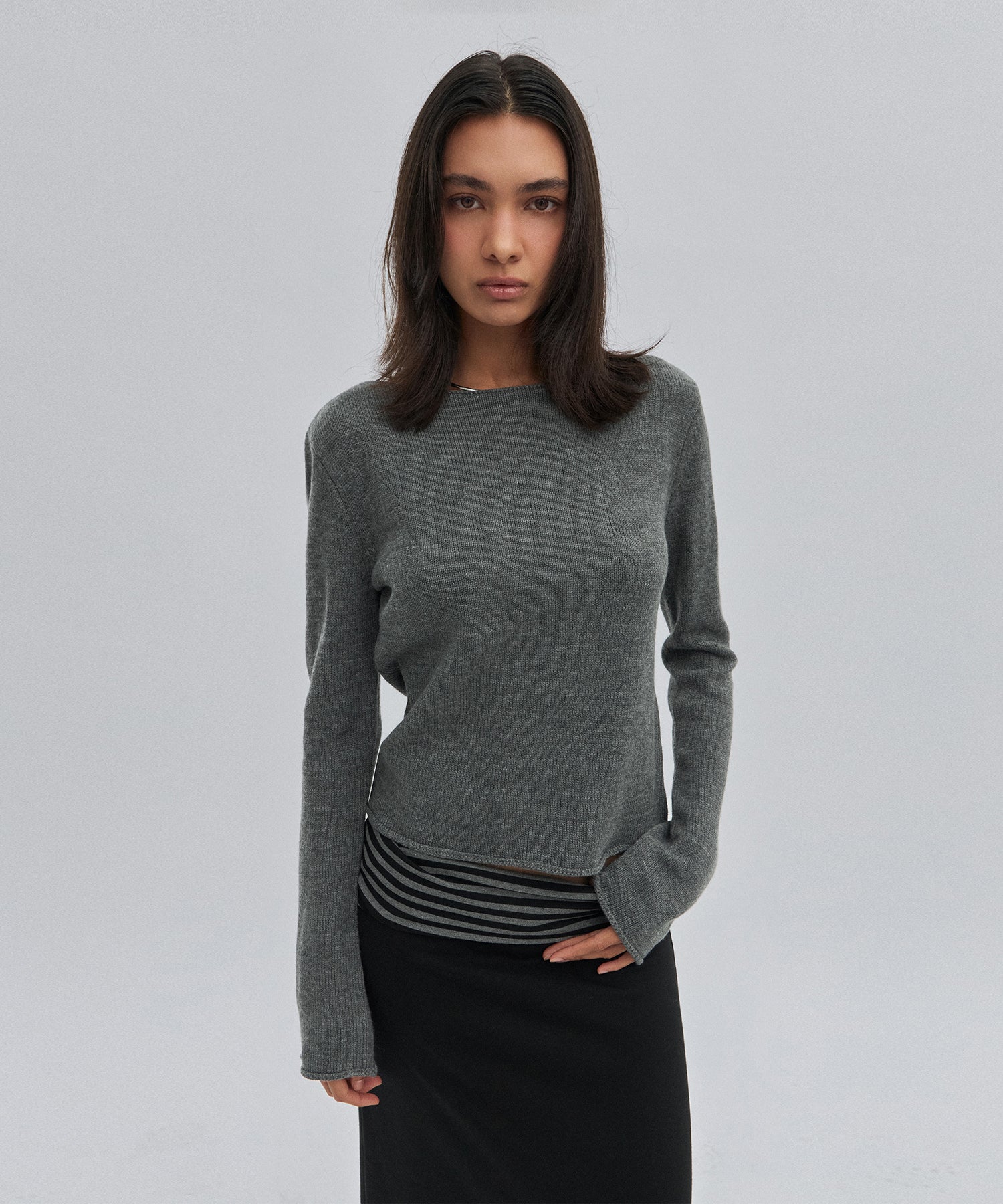 BOAT NECK KNIT [GRAY]
