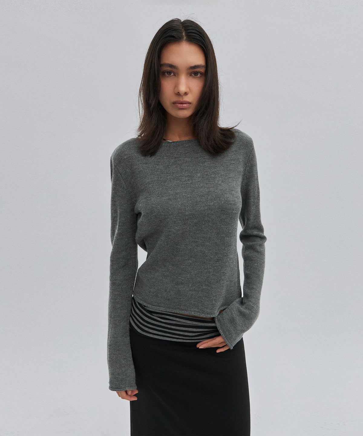 BOAT NECK KNIT [GRAY]