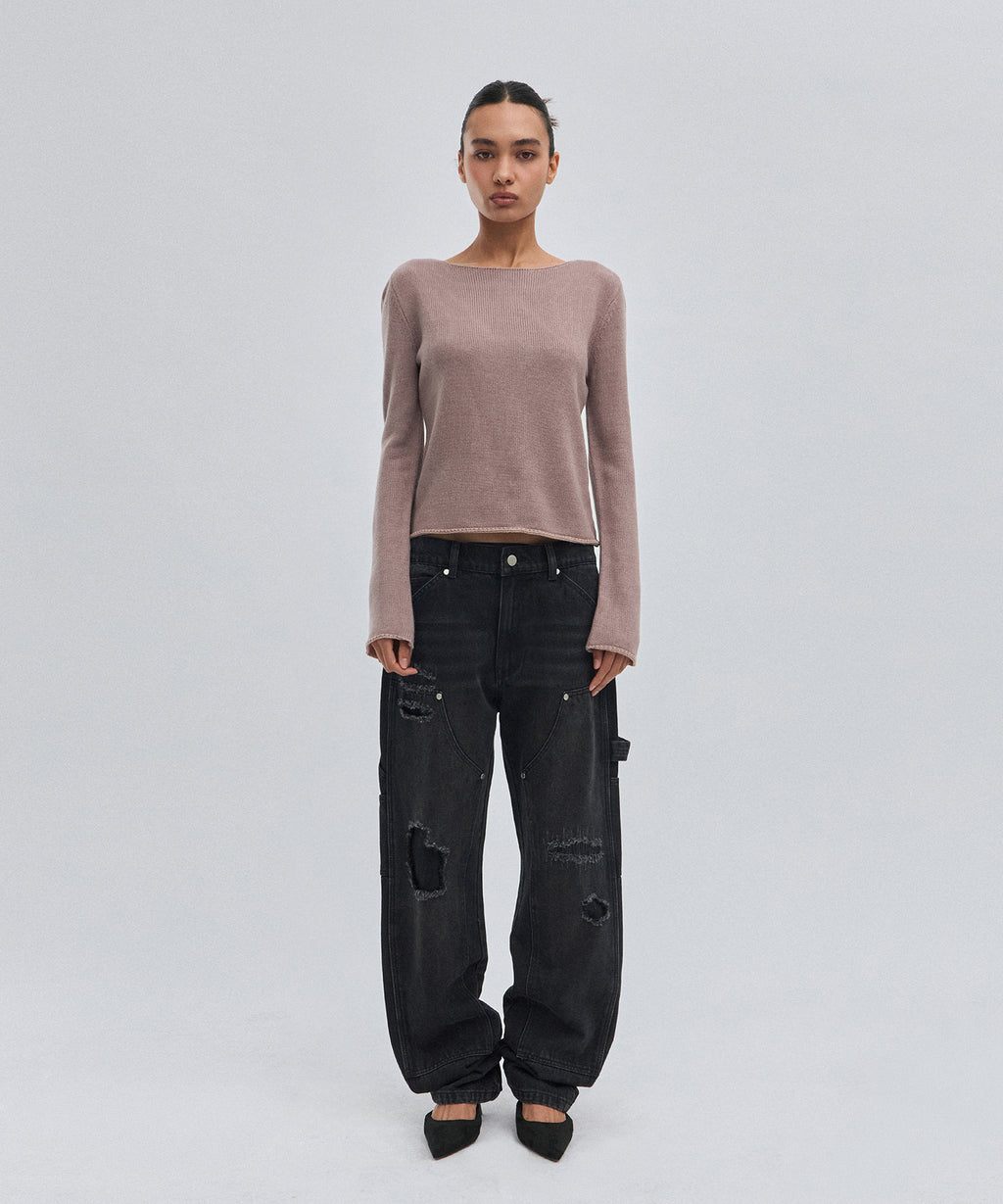 BOAT NECK KNIT [PINK]