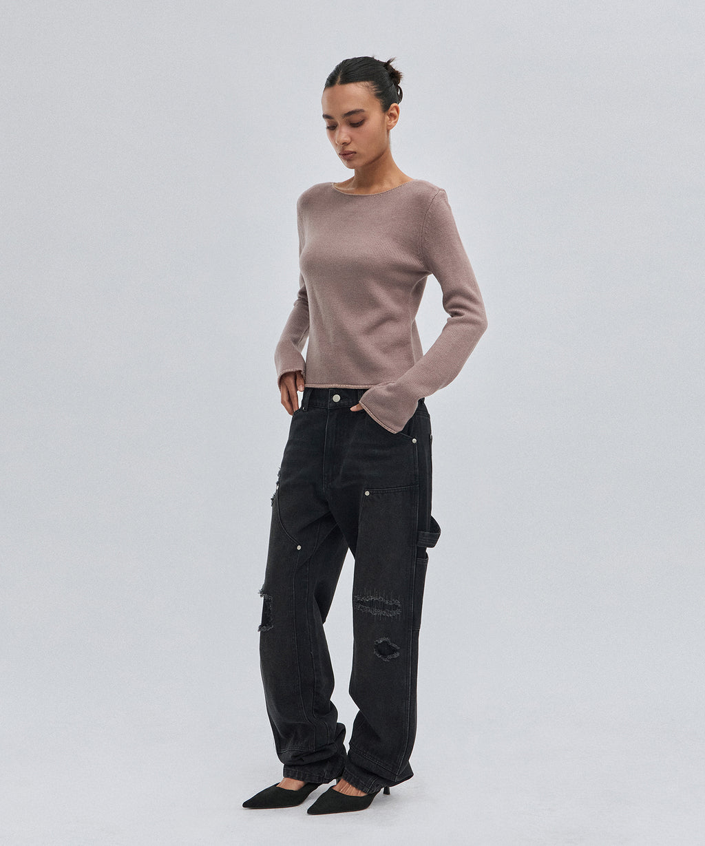 BOAT NECK KNIT [PINK]