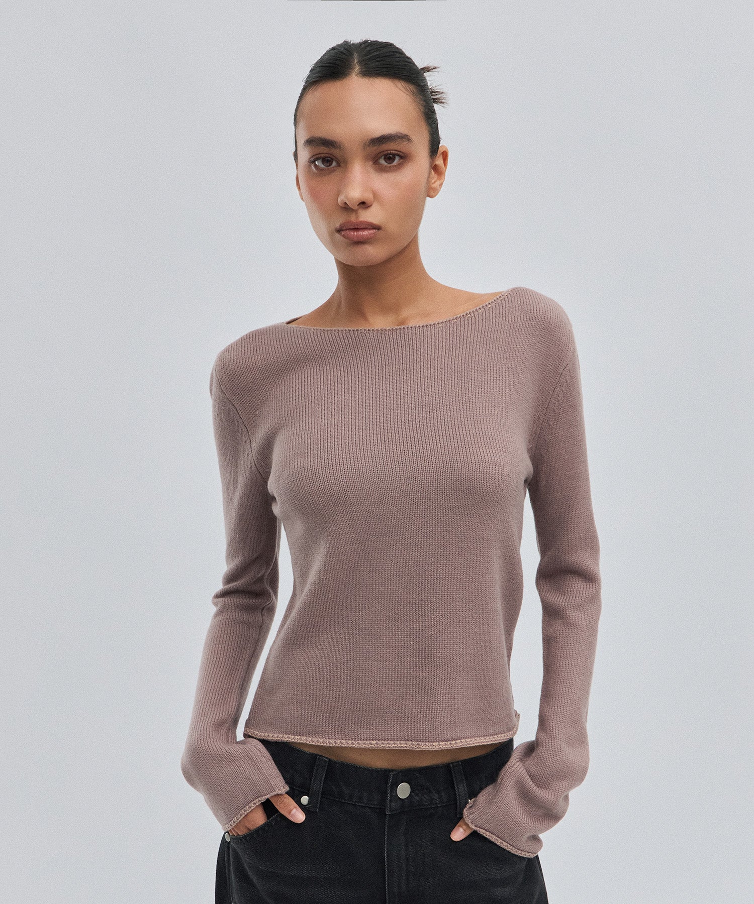 BOAT NECK KNIT [PINK]
