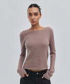 BOAT NECK KNIT [PINK]