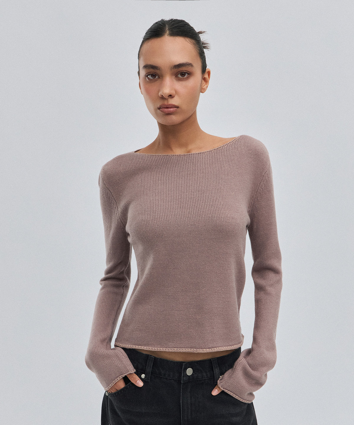 BOAT NECK KNIT [PINK]
