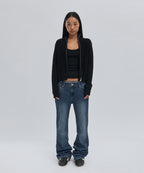 DAMAGE KNIT ZIP UP [BLACK]