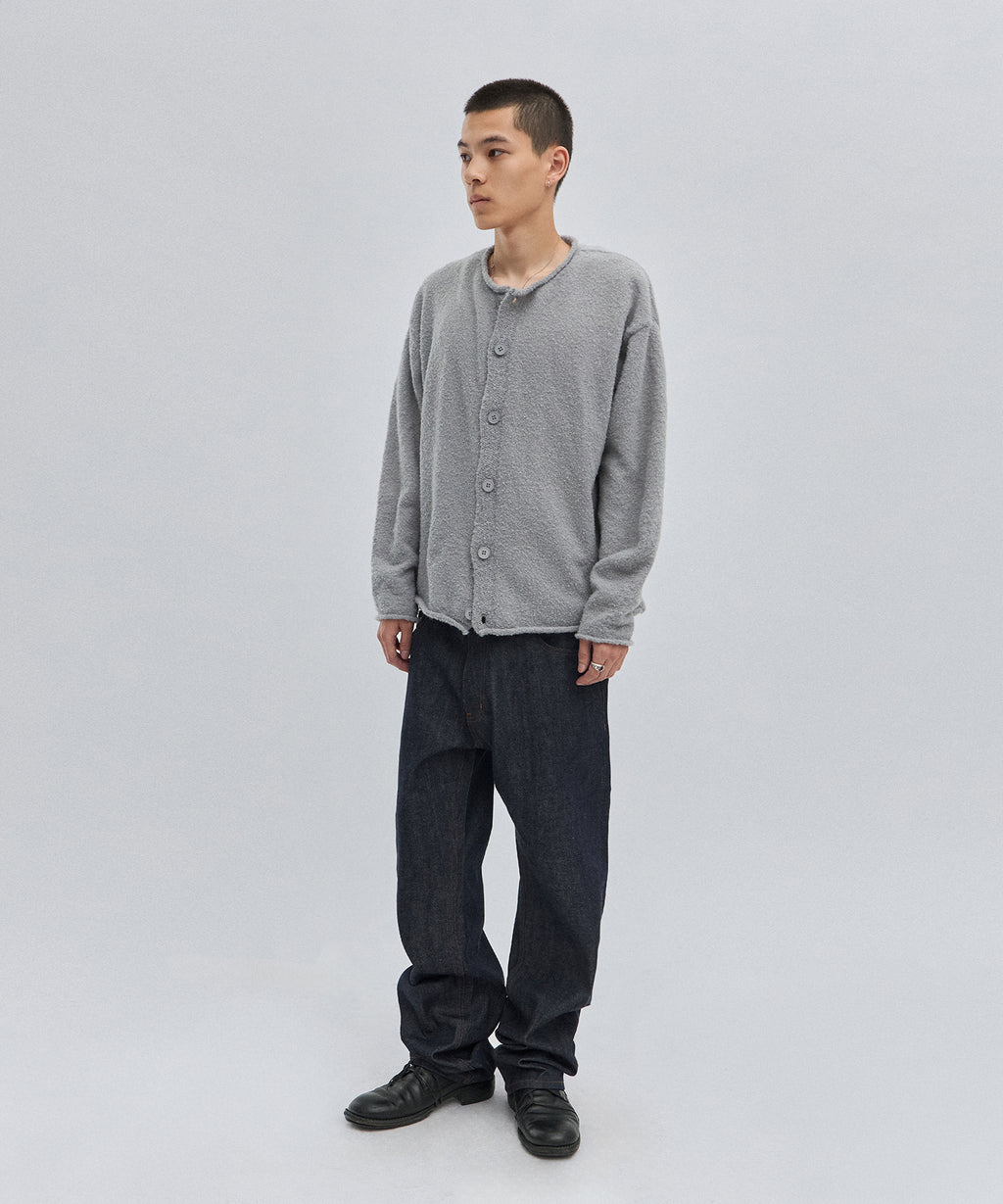 SHEARLING KNIT CARDIGAN [GRAY]