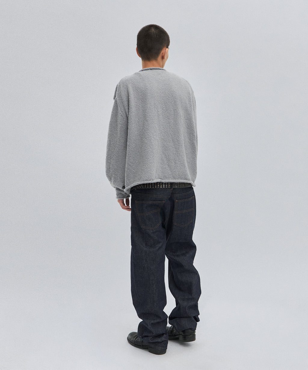 SHEARLING KNIT CARDIGAN [GRAY]