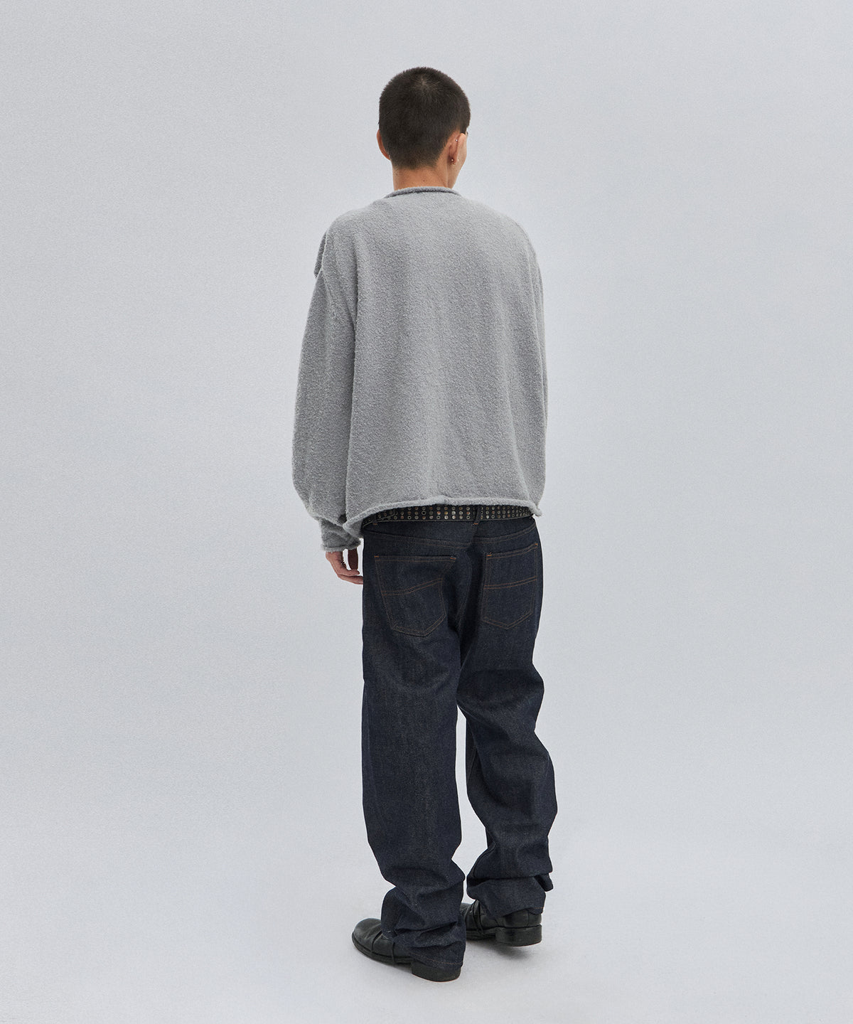 SHEARLING KNIT CARDIGAN [GRAY]