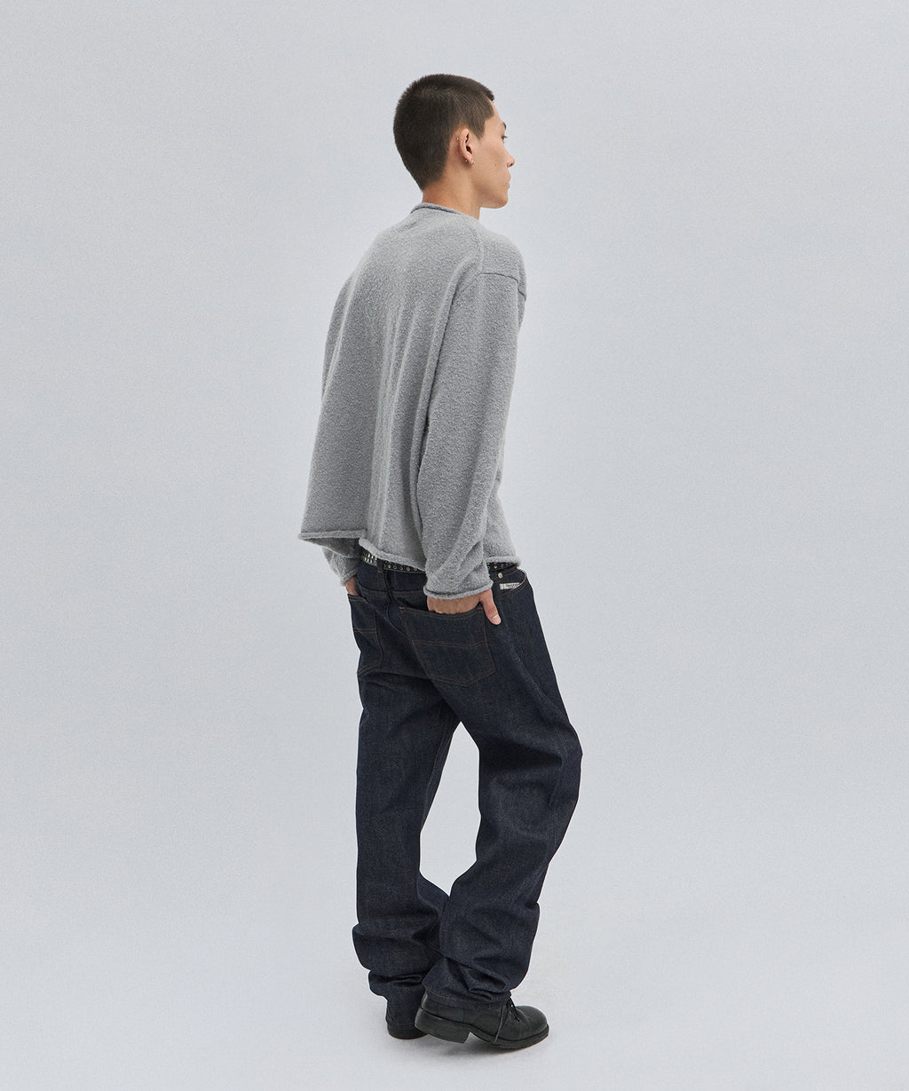 SHEARLING KNIT CARDIGAN [GRAY]