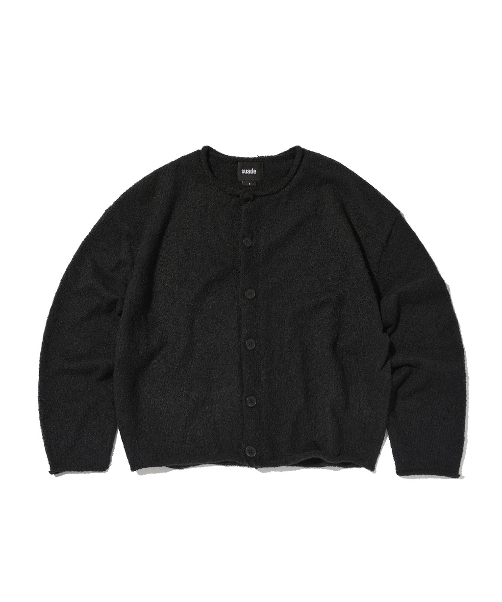 SHEARLING KNIT CARDIGAN [BLACK]