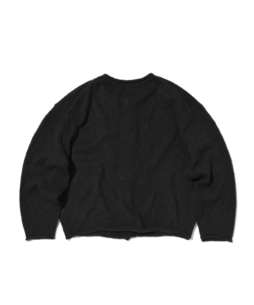 SHEARLING KNIT CARDIGAN [BLACK]