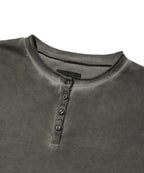 WASHED HENLEY NECK [CHARCOAL GRAY]