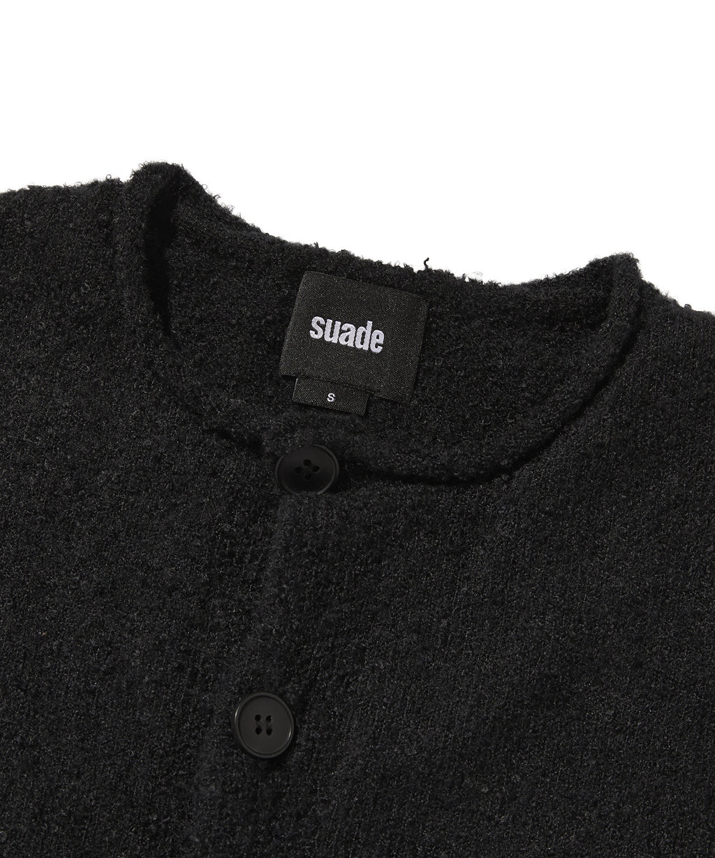 SHEARLING KNIT CARDIGAN [BLACK]