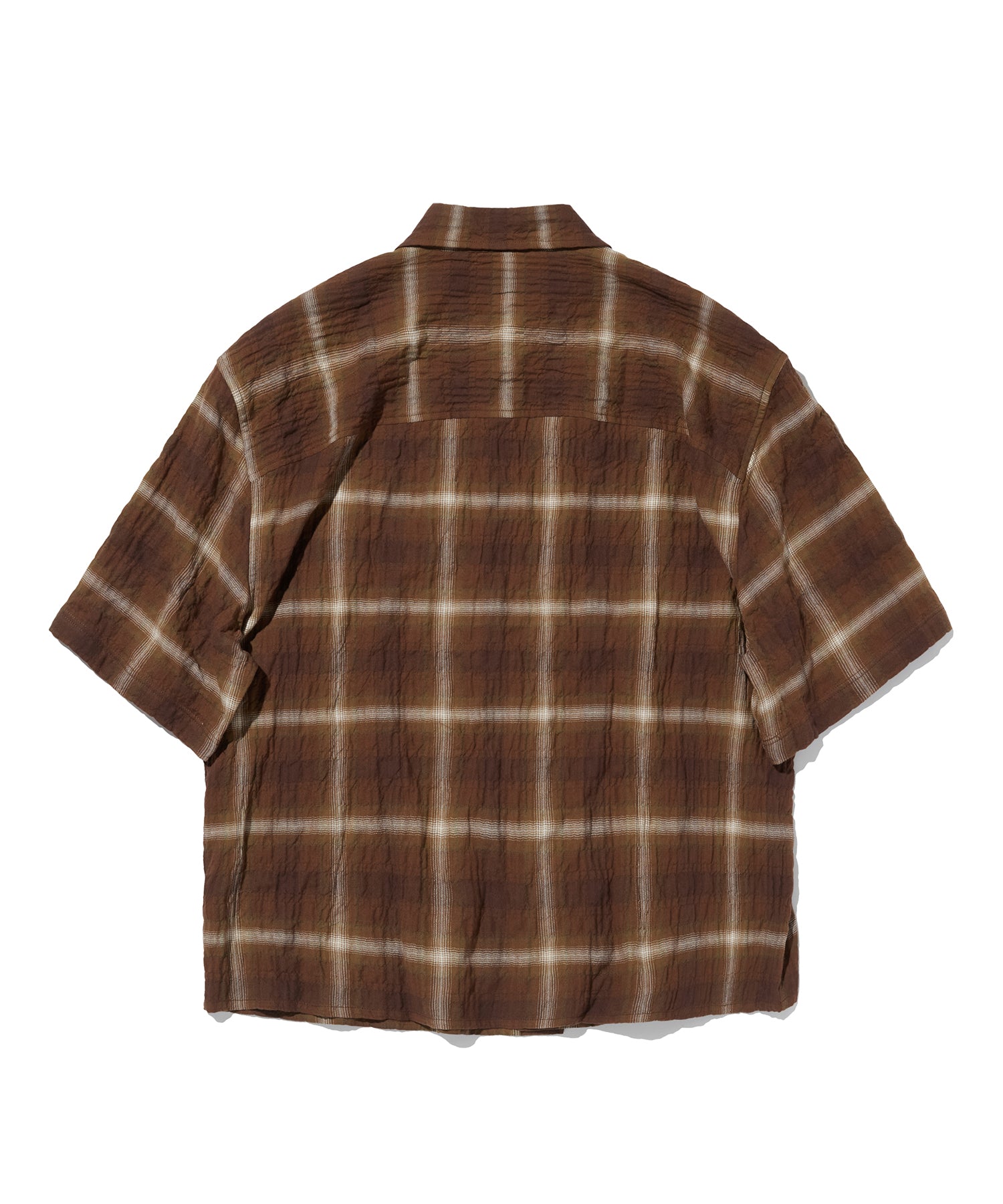 CHECK SHORT SLEEVE SHIRT [LIGHT BROWN]