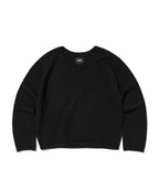V NECK ROLLED KNIT [BLACK]