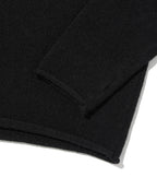 V NECK ROLLED KNIT [BLACK]